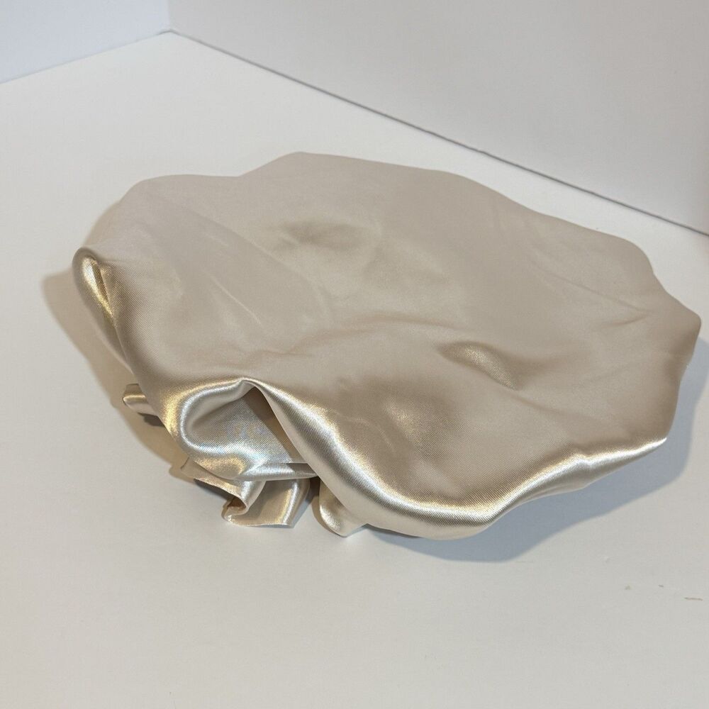 Reversible Satin Sleep Bonnet Hat – Brown& Champagne – Extra Large, Elastic Fit - Picture 5 of 8